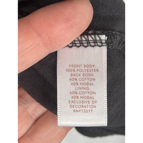 Lauren Conrad dark floral sheer overlaid top size L, EUC - Picture 3 of 13